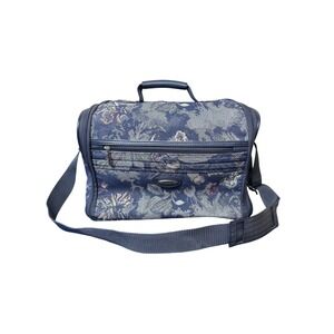 Jaguar Vintage Vanity Bag Travel Case Floral Tapestry Carry On Overnight Luggage